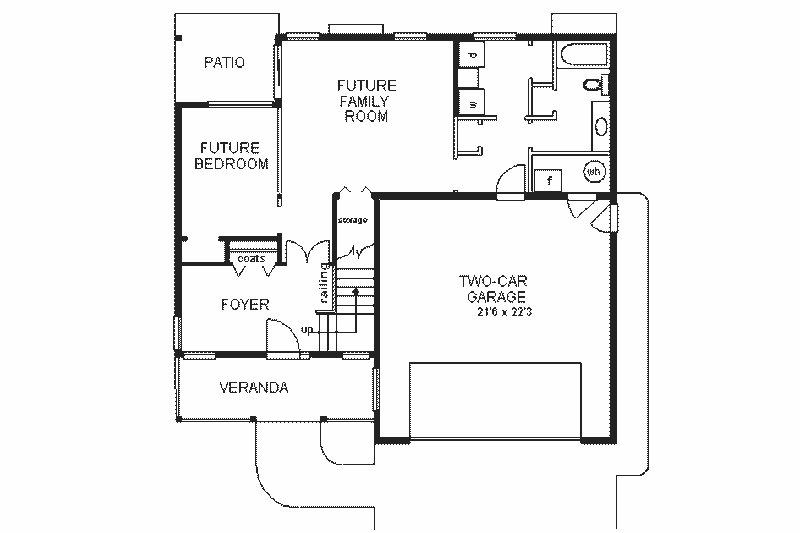 House Plan Design - Floor Plan - Lower Floor for Farmhouse House Plan #18-210 - 3 bed, 2 bath
