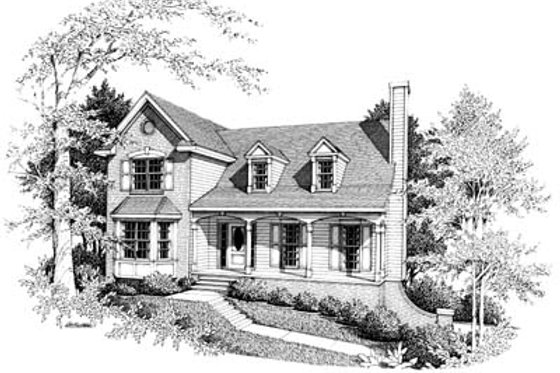 Exterior - Front Elevation for Farmhouse House Plan #10-217 - 3 bed, 2.5 bath