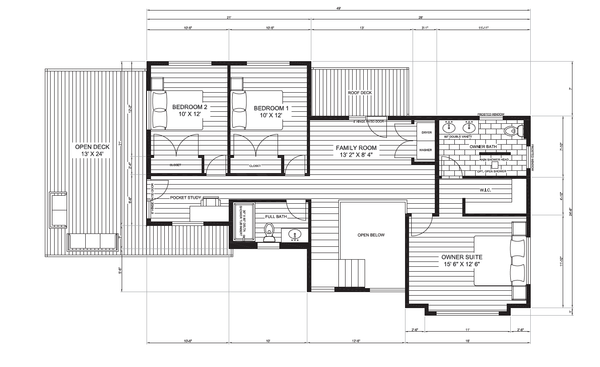 Contemporary Floor Plan - Upper Floor Plan #1075-15