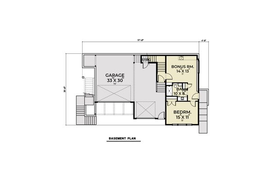 Floor Plan - Lower Floor for Contemporary House Plan #1070-188 - 4 bed, 4 bath