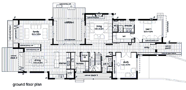 Modern Floor Plan - Main Floor Plan #496-15