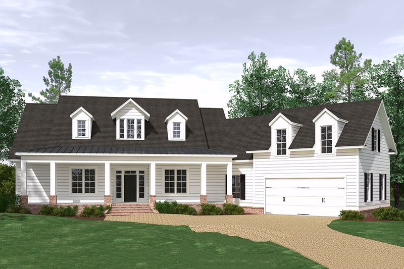 Architectural House Design - Farmhouse Exterior - Front Elevation Plan #1071-4