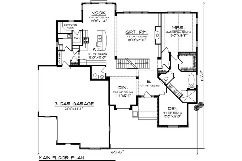 Traditional Style House Plan - 4 Beds 3.5 Baths 3189 Sq/Ft Plan #70 ...