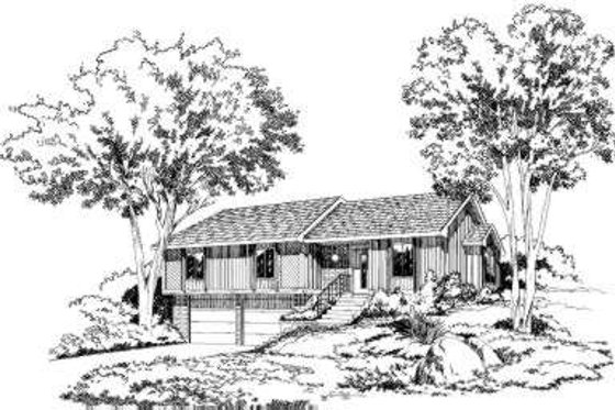 Exterior - Front Elevation House Plan #312-502 - 3 bed, 2 bath