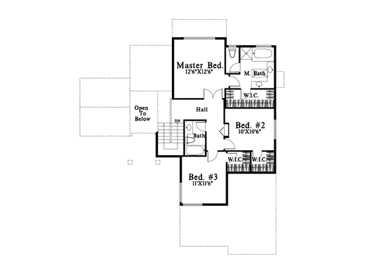 Floor Plan - Upper Floor for Bungalow House Plan #78-132 - 3 bed, 3 bath