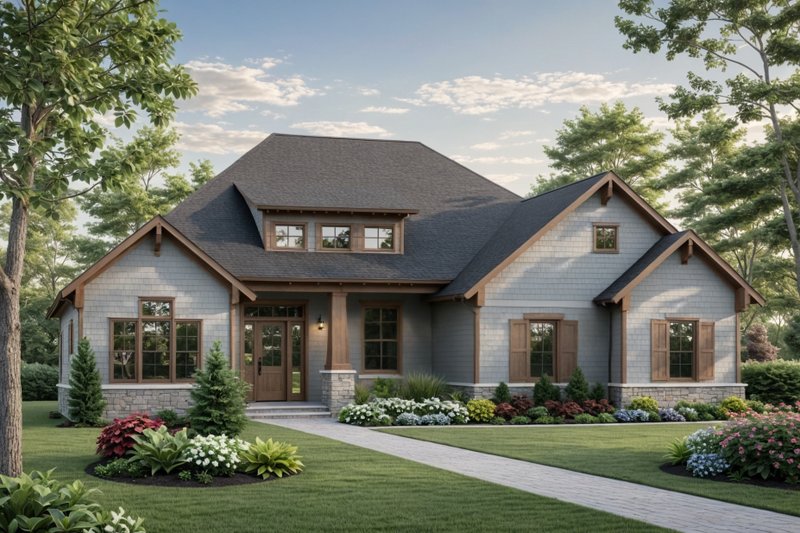 House Blueprint - Farmhouse Exterior - Front Elevation Plan #21-539