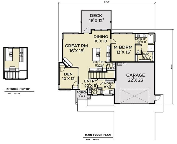 Dream House Plan - Contemporary Floor Plan - Main Floor Plan #1070-56