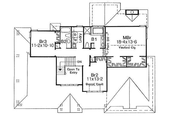 Traditional Floor Plan - Upper Floor Plan #50-203