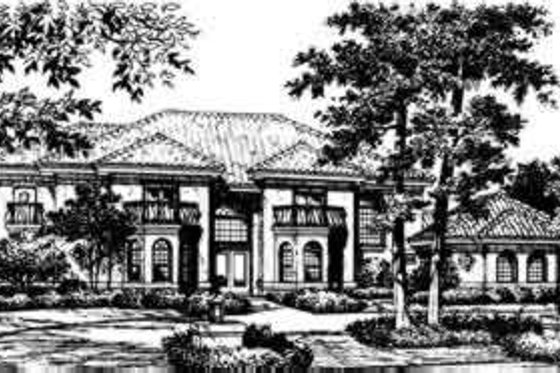 Exterior - Front Elevation for European House Plan #135-114 - 4 bed, 4.5 bath
