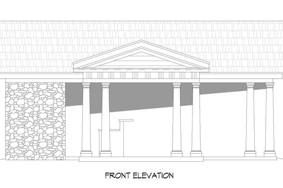 Exterior - Front Elevation 3 for Traditional House Plan #932-420, 1 bath