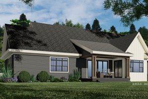 Exterior - Rear Elevation for Traditional House Plan #51-1219 - 3 bed, 2.5 bath