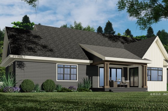 Exterior - Rear Elevation for Traditional House Plan #51-1219 - 3 bed, 2.5 bath
