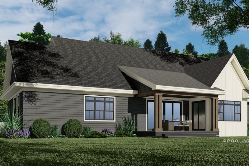 House Blueprint - Exterior - Rear Elevation for Traditional House Plan #51-1219 - 3 bed, 2.5 bath