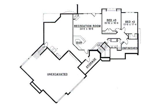 Floor Plan - Lower Floor for Traditional House Plan #67-215 - 3 bed, 4 bath