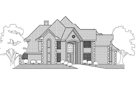 Exterior - Front Elevation for European House Plan #65-352 - 3 bed, 3 bath