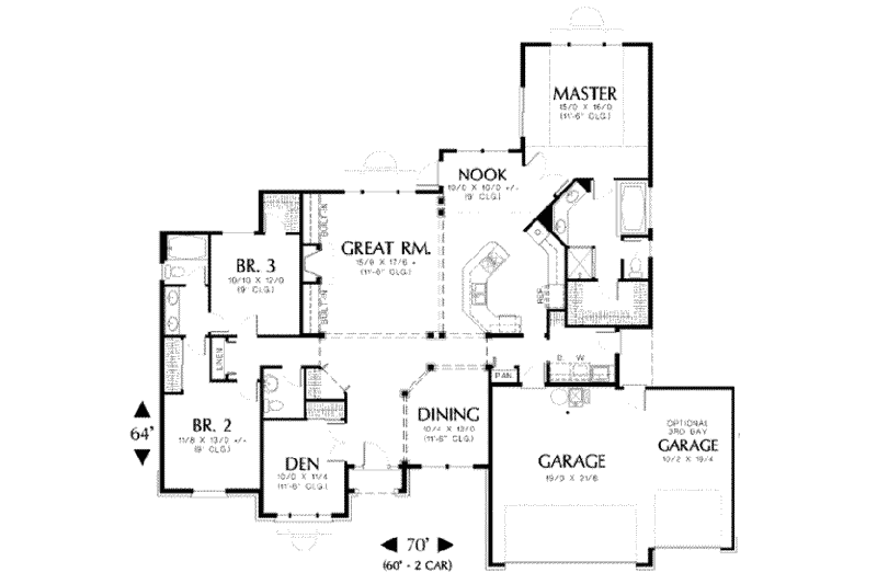 Home Plan - Floor Plan - Main Floor for European House Plan #48-127 - 4 bed, 2.5 bath