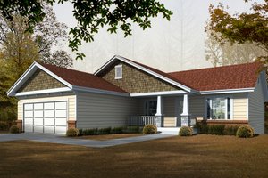 Architectural House Design - Craftsman Exterior - Front Elevation Plan #112-162