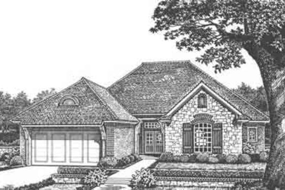 Exterior - Front Elevation for European House Plan #310-420 - 3 bed, 2 bath