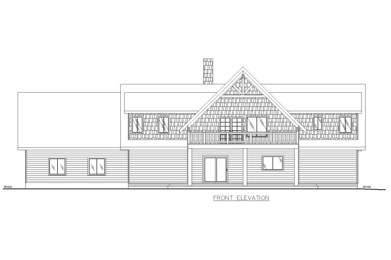 Home Plan - Exterior - Front Elevation 3 for Cabin House Plan #117-1092 - 3 bed, 3 bath