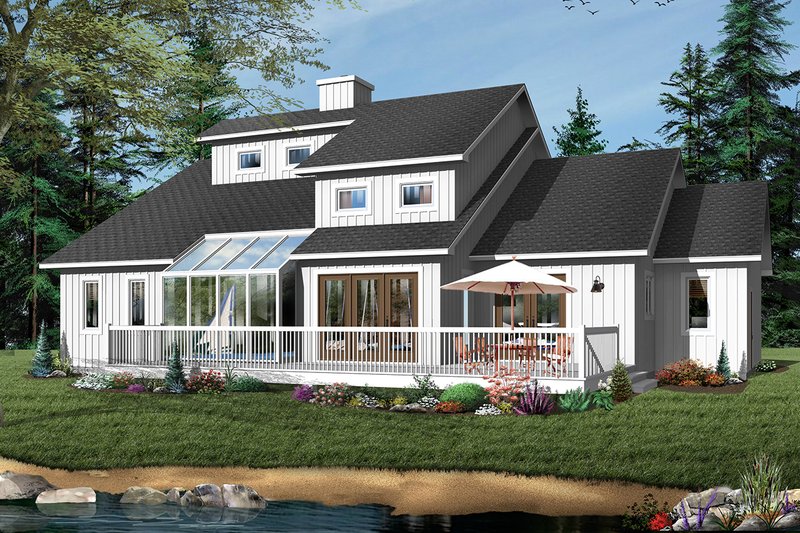 Contemporary Style House Plan - 3 Beds 2.5 Baths 2100 Sq/Ft Plan #23-397