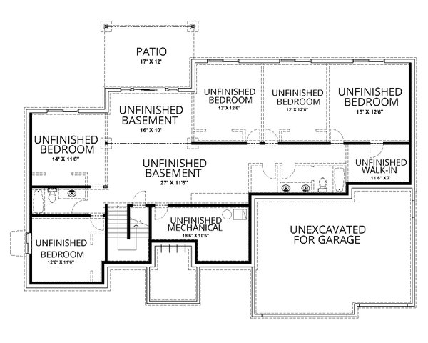 Dream House Plan - Prairie Floor Plan - Lower Floor Plan #112-216