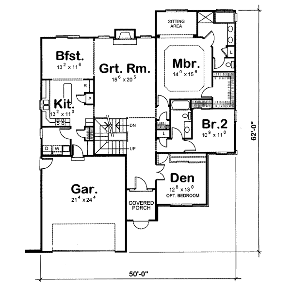 House Design - European Floor Plan - Main Floor Plan #20-949