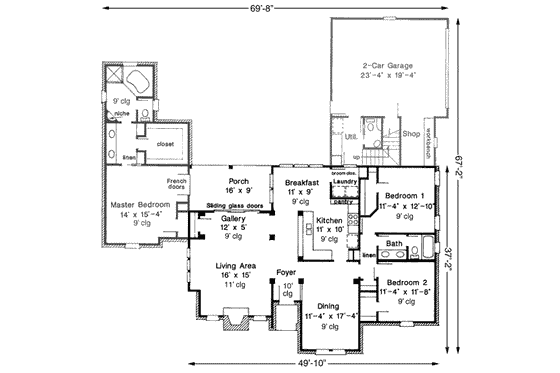 Floor Plan - Main Floor for European House Plan #410-345 - 4 bed, 3.5 bath