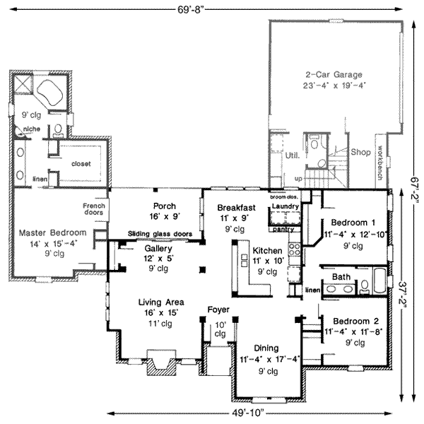 Architectural House Design - European Floor Plan - Main Floor Plan #410-345
