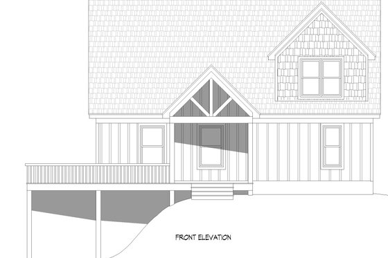 Exterior - Front Elevation 3 for Southern House Plan #932-841 - 4 bed, 3 bath