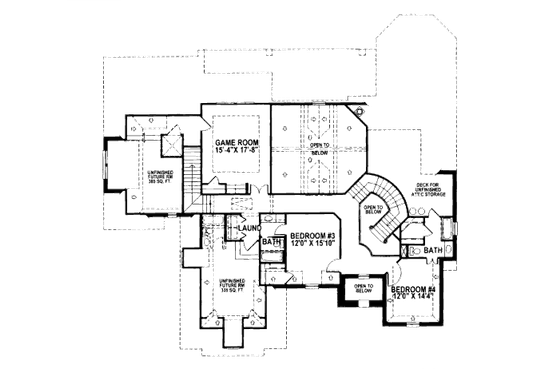 Floor Plan - Upper Floor for European House Plan #141-317 - 4 bed, 4.5 bath