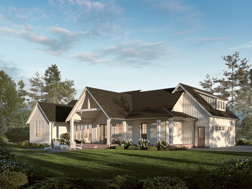 Exterior - Rear Elevation for Farmhouse House Plan #1114-118 - 3 bed, 2.5 bath