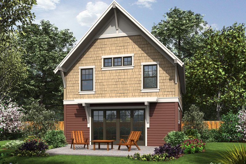 House Blueprint - Exterior - Rear Elevation for Craftsman House Plan #48-490 - 3 bed, 2.5 bath