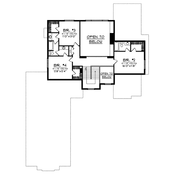 House Plan Design - European Floor Plan - Upper Floor Plan #70-849
