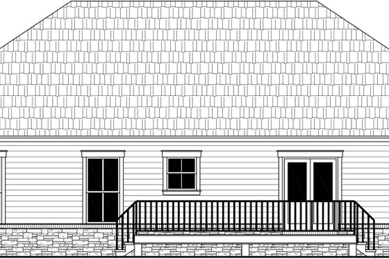 Exterior - Rear Elevation for Farmhouse House Plan #21-493 - 3 bed, 2 bath