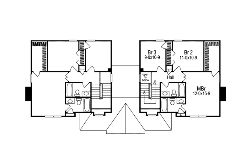 Home Plan - Floor Plan - Upper Floor for Traditional House Plan #57-568 - 3 bed, 2.5 bath