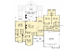 Floor Plan - Main Floor for European House Plan #929-1056 - 4 bed, 3 bath