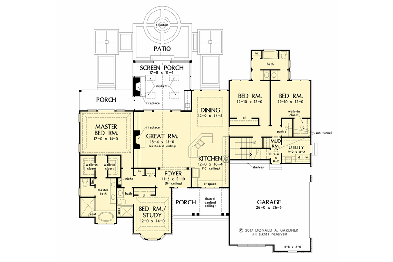Home Plan - Floor Plan - Main Floor for European House Plan #929-1056 - 4 bed, 3 bath