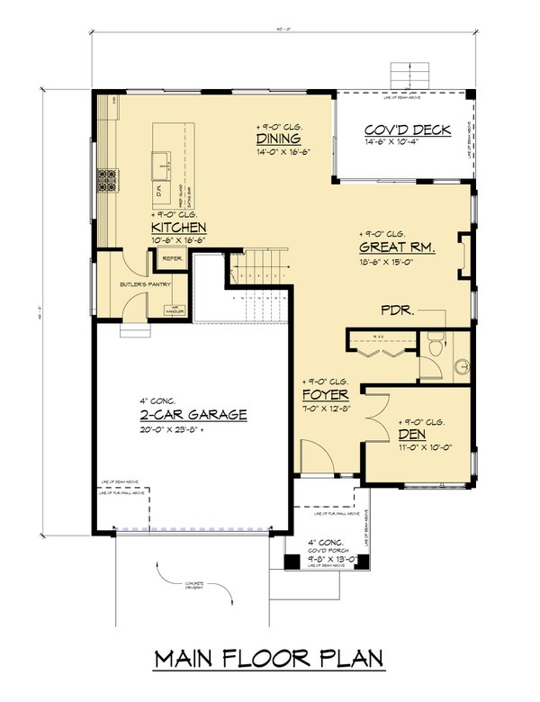 House Blueprint - Modern Floor Plan - Main Floor Plan #1066-321