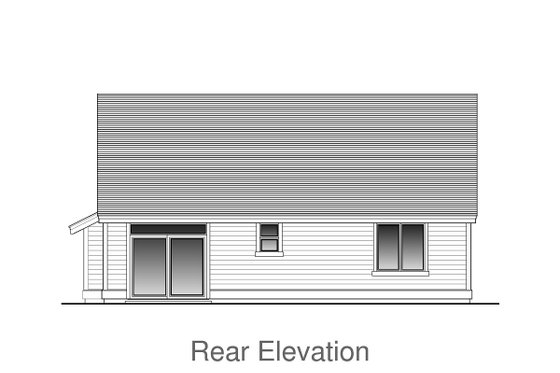 Exterior - Rear Elevation for Craftsman House Plan #53-593 - 3 bed, 2 bath