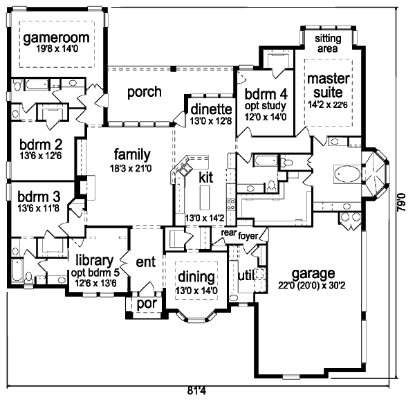 Dream House Plan - European Floor Plan - Main Floor Plan #84-416