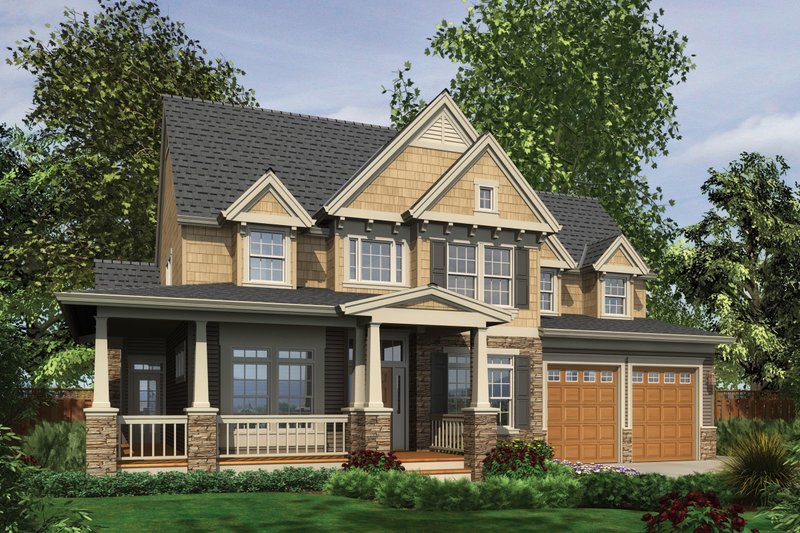 Architectural House Design - Craftsman style, Country design, elevation