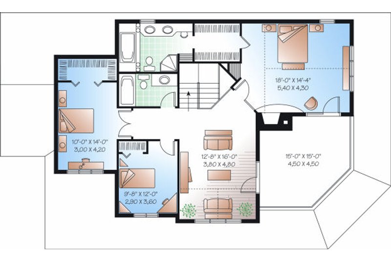 Dream House Plan - Floor Plan - Upper Floor for Country House Plan #23-744 - 3 bed, 2.5 bath