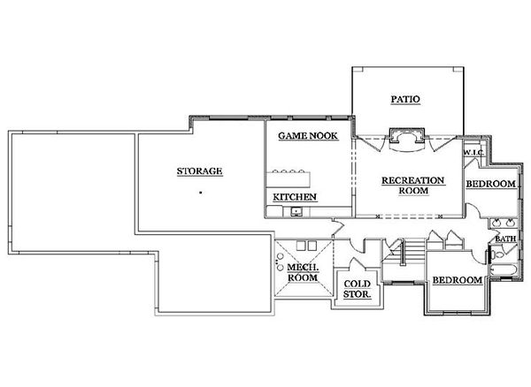 House Design - European Floor Plan - Lower Floor Plan #5-251