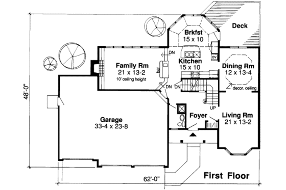 Floor Plan - Main Floor for Traditional House Plan #312-314 - 4 bed, 2.5 bath