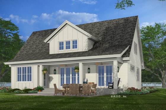 Exterior - Rear Elevation 1 for Traditional House Plan #51-1460 - 4 bed, 3.5 bath