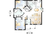 European Style House Plan - 2 Beds 1 Baths 1102 Sq/Ft Plan #23-323 