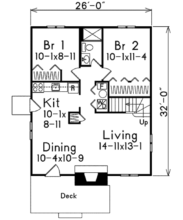 Home Plan - Cabin Floor Plan - Main Floor Plan #57-503