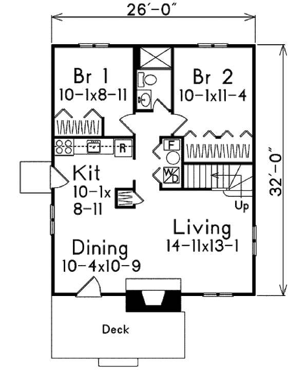 Cabin Floor Plan - Main Floor Plan #57-503
