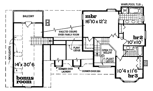 Traditional Floor Plan - Upper Floor Plan #47-270