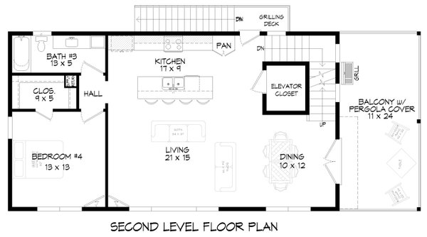 House Blueprint - Contemporary Floor Plan - Main Floor Plan #932-1296